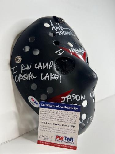 Friday The 13th Mask W/ Inscription - Ari Lehman Signed Mask PSA 8A44689