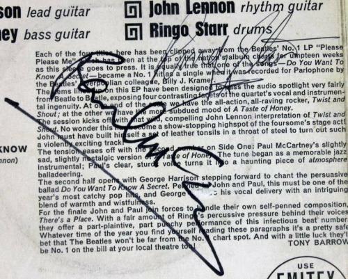Paul Mccartney & Ringo Starr Signed Twist And Shout Ep Cover PSA/DNA #S03300