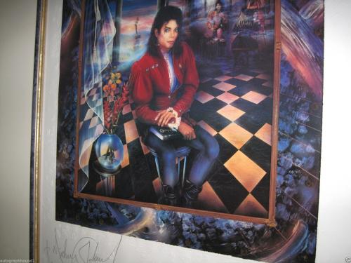 Michael Jackson Signed Autographed 30x40 Serigraph The Book 3/375 Jsa ... Michael Jackson In Gold Magazine