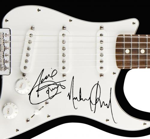 Michael And Janet Jackson Autographed Facsimile Signed Guitar