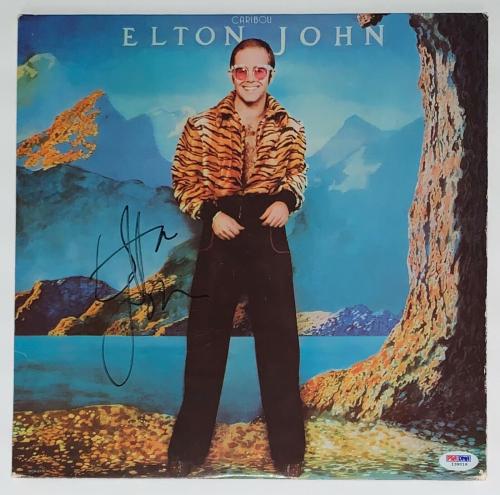 Elton John Signed Caribou Record Album Psa Coa I39016