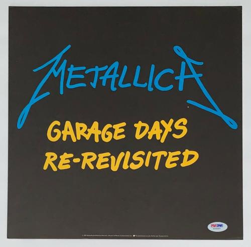 Metallica X4 James Hetfield Kirk Lars & Jason Signed Garage Days Promo Flat Psa