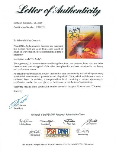 Rober Plant & John Paul Jones Led Zeppelin Signed 4 CD Box Set PSA/DNA