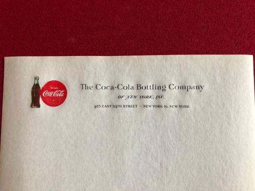 1950's Coca-Cola, "Un-Used" Letter Head (New York) Scarce