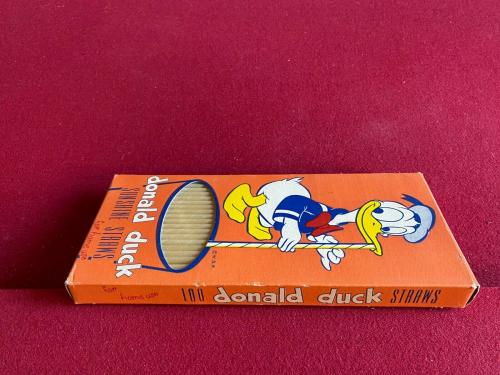 1950's, Walt Disney, "Un-Opened" Donald Duck Paper Drinking Straws (Vintage)