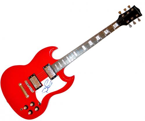 Aerosmith Steven Tyler Autographed Signed Red Guitar AFTAL UACC RD COA