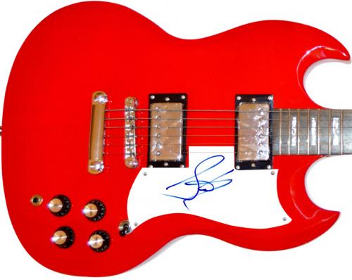 Aerosmith Steven Tyler Autographed Signed Red Guitar AFTAL UACC RD COA