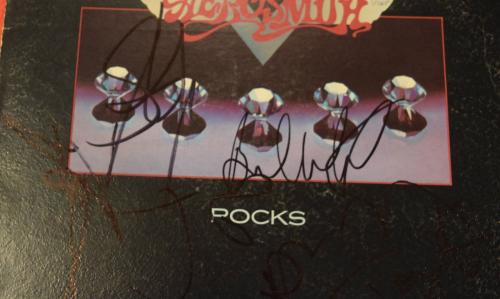 Aerosmith Complete Band Signed Rocks Vinyl Lp Record Album PSA/DNA COA