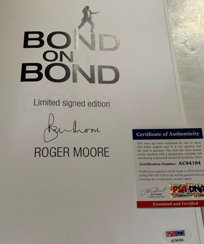 Roger Moore James Bond On Bond 007 Signed Autographed Book PSA Certified