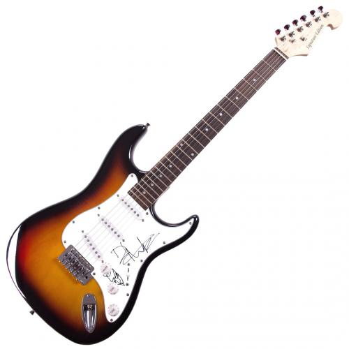 Dave Matthews Sketched Autographed Signed Sunburst Guitar UACC RD COA AFTAL