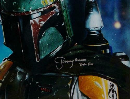 Jeremy Bulloch Boba Fett Signed Star Wars 16x20 Dark Close Up Photo- JSA Auth *S