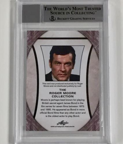 Leaf ROGER MOORE COLLECTION Autograph Card SILVER SP * BGS 10 Auto * Beckett BAS