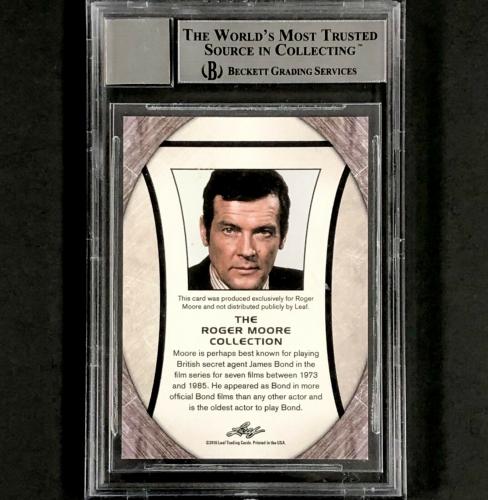 Leaf ROGER MOORE COLLECTION Autograph Card GOLD /040 * BGS 10 Auto * Beckett BAS