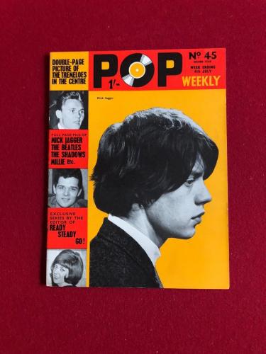 1964, Rolling Stones (Mick Jagger),"POP WEEKLY" Magazines (5) (No Labels) Scarce