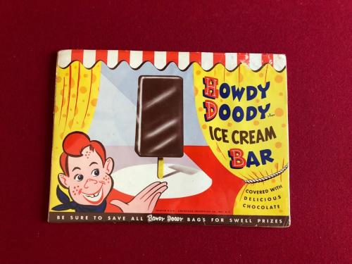 1951, Howdy Doody, "ICE CREAM BAR" Paper Display Sign & "Un-Used" Wrapper (RARE)