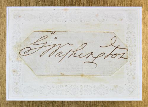 George Washington Signed 1.4x3.5 Framed Cut Signature BAS #A78926