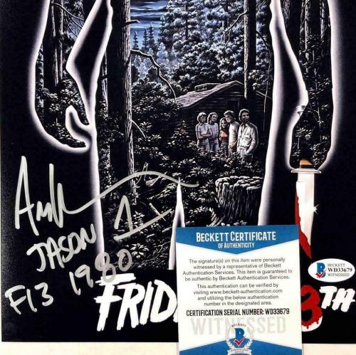 ARI LEHMAN signed Friday the 13th "F13 JASON 1" 8x10 movie poster photo ~ BAS