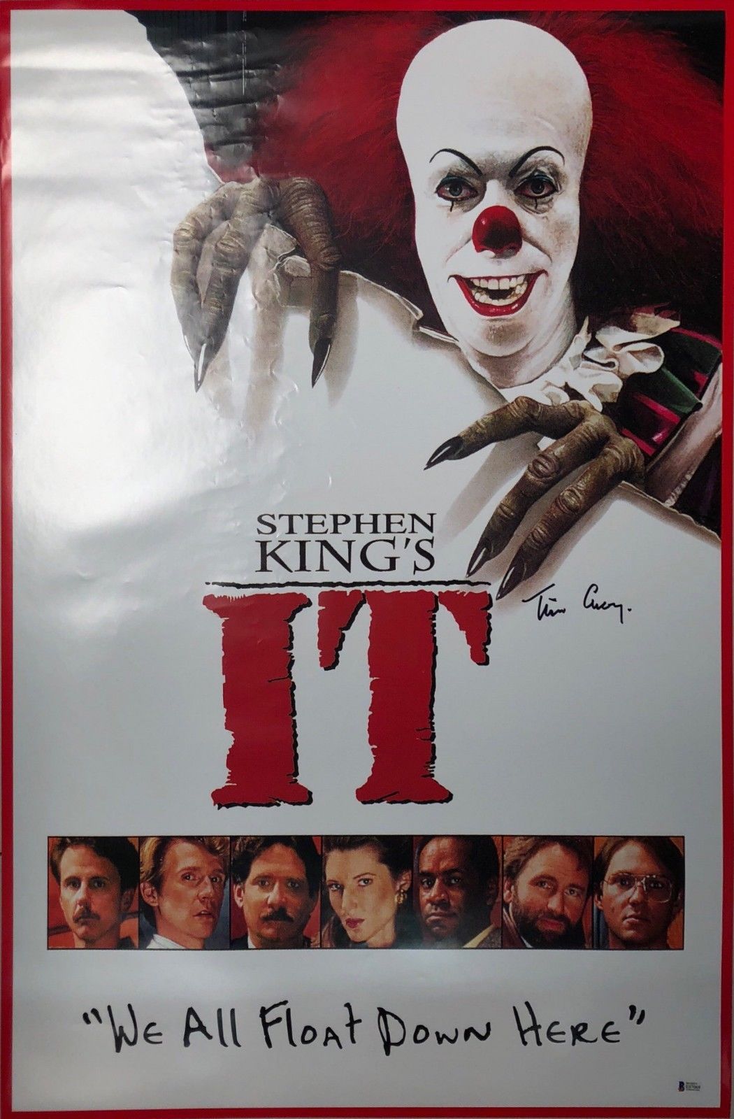Tim Curry Signed 24x36 Stephen King's 'IT' Movie Poster *Pennywise BAS ...