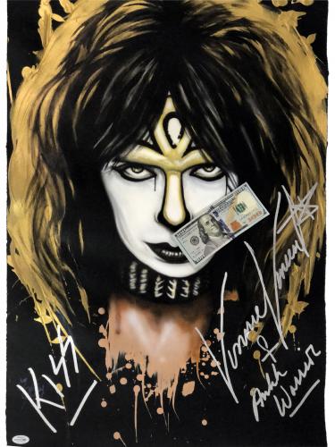 Kiss Vinnie Vincent 24x36 Hand Painted Art Canvas Exact Proof AFTAL UACC RD COA