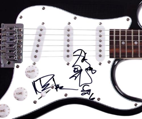 The Dave Matthews Band Autographed Guitar w Artwork + Display &amp;Video AFTAL