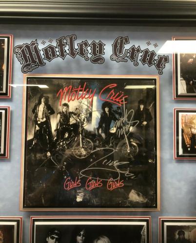 Motley Crue "Autographed" (JSA) Deluxe Framed "Girls/Girls/Girls" Album (Scarce)