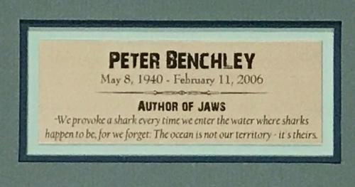 PETER BENCHLEY (Author) JAWS signed custom framed display-PSA Slabbed/Authentic