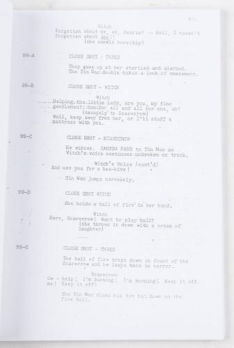 wizard of oz movie script