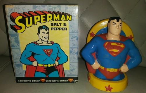 1997 Superman Clay Art Salt & Pepper Shakers Collectors Edition Rare D.c. Comics