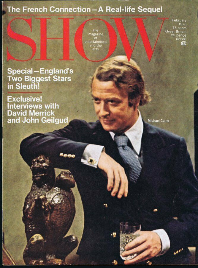 Original Vintage February 1973 Show Magazine Michael Caine John Gielgud