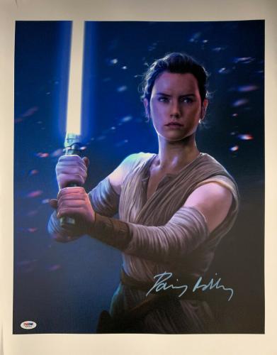 Daisy Ridley Signed Star Wars 16x20 Canvas Photo Artist - Rey PSA DNA COA