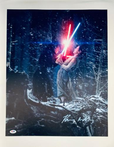 Daisy Ridley Signed Star Wars 16x20 Canvas Photo Kylo Ren - Rey PSA DNA COA