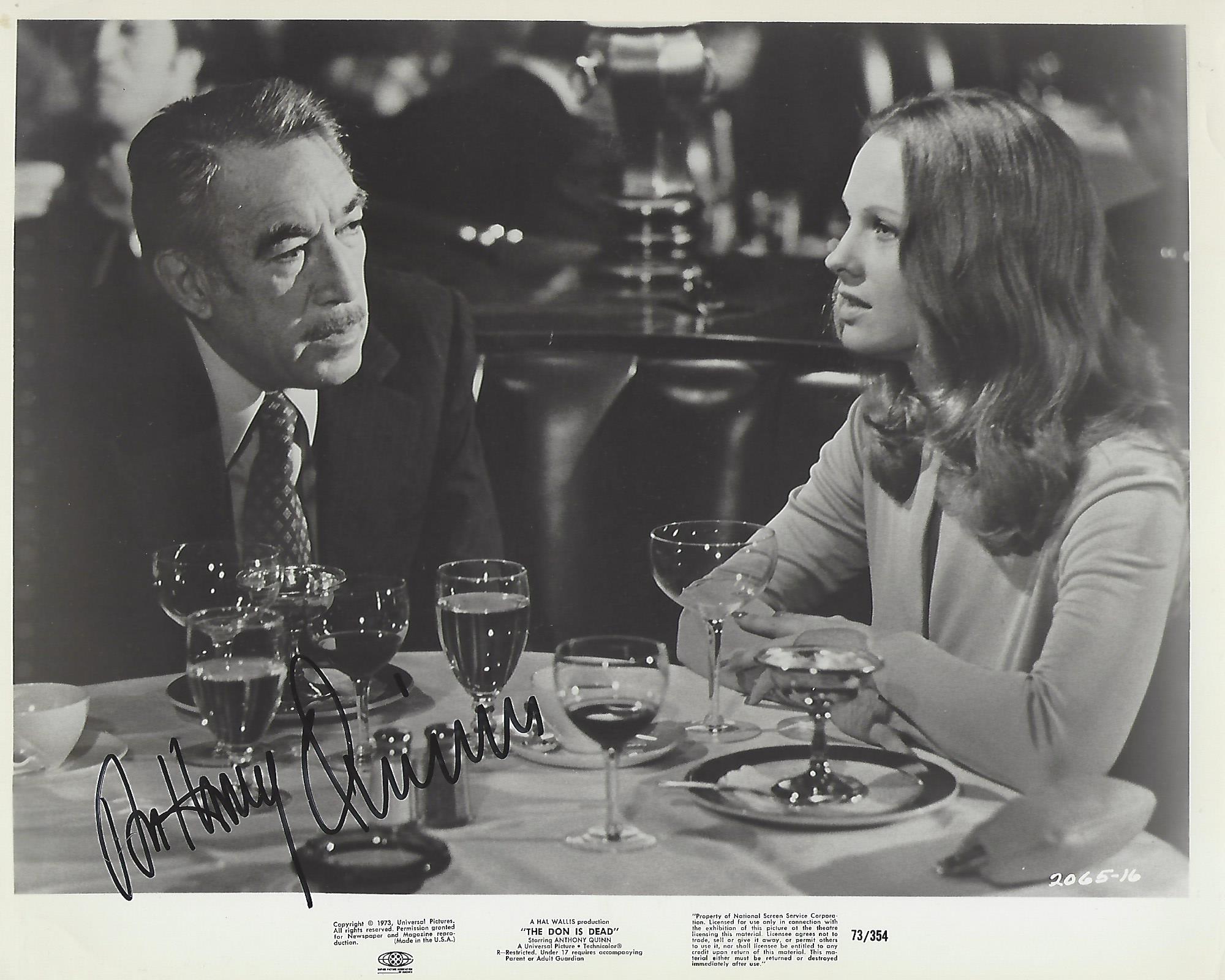 Anthony Quinn As Don Angelo Dimorra In The Tv Movie The Don Is Dead Signed 10x8 B W Photo