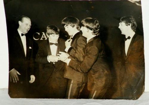 1965 "The Beatles" at Black Tie Affair, London News Service Stamped Image, 6 x 8