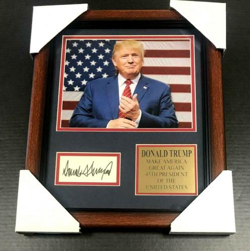 DONALD TRUMP AUTOGRAPHED SIGNED & FRAMED PP POSTER PHOTO 