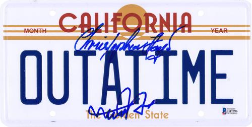Christopher Lloyd Signed Back to the Future 2 DeLorean License Plate Beckett PSA 