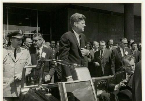 1963 President John F. Kennedy Berlin Trip, In Limousine, Original Wire Photo