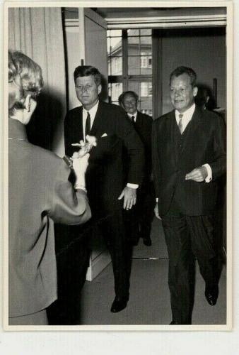 1963 President John F. Kennedy Berlin Trip w/Willy Brandt, Orig  Wire Photo