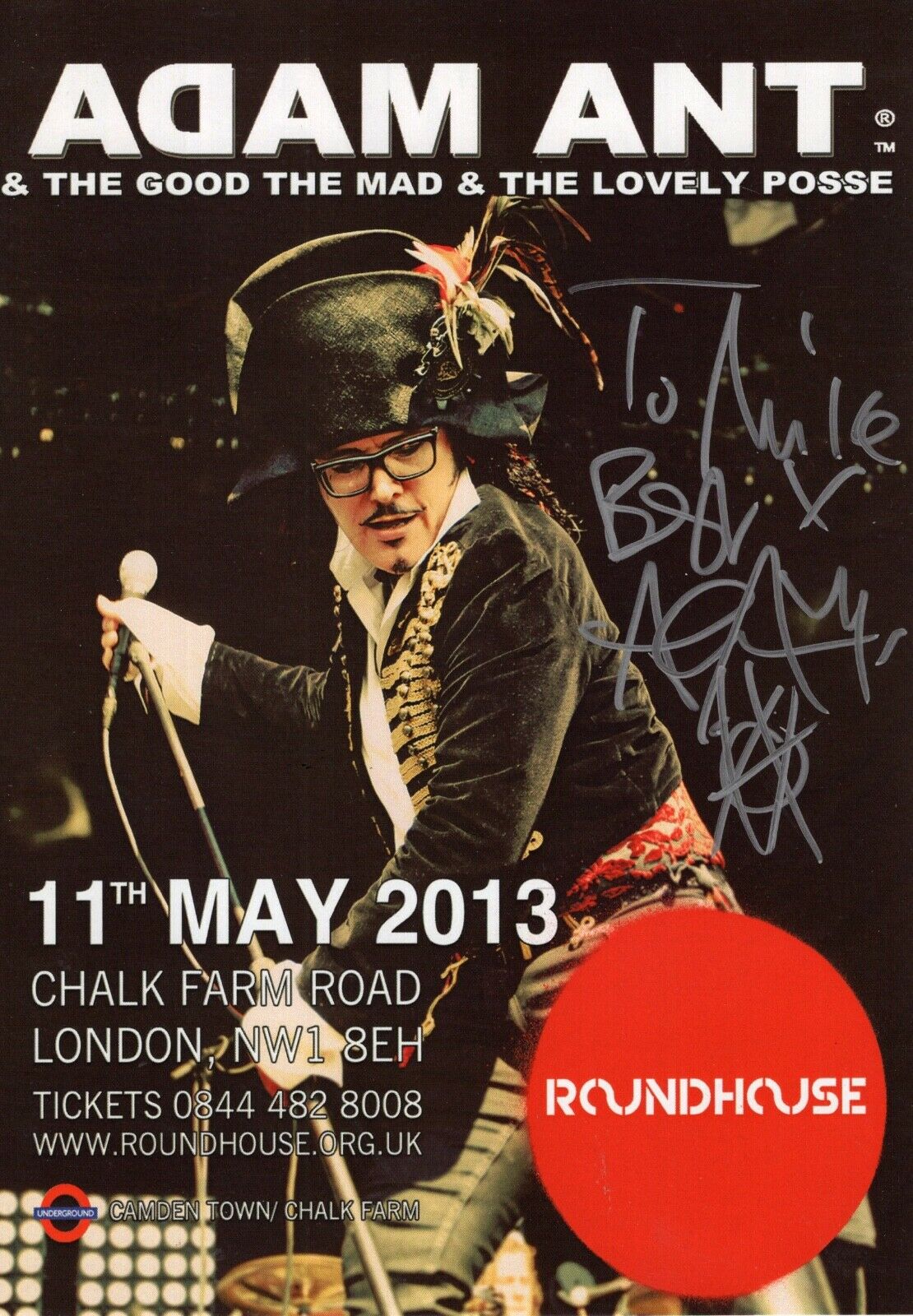 ADAM ANT HAND SIGNED 6x8 PHOTO+COA GOODY TWO SHOES SINGER