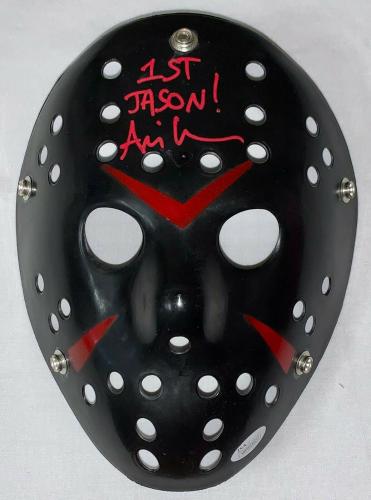 Ari Lehman Jason Voorhees Friday the 13th Signed Mask JSA Jason 1 Black Red