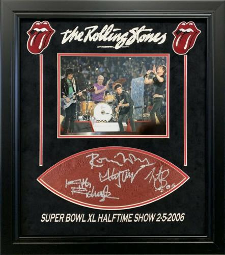 Mick Jagger Rolling Stones Band Signed Football Super Bowl XL Halftime Show PSA