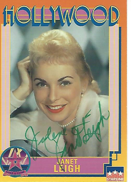 "PSYCHO" JANET LEIGH autographed card 