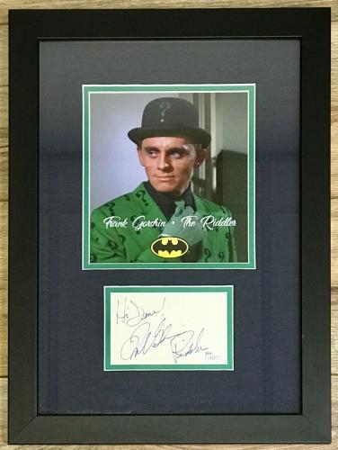 FRANK GORSHIN d.2005 (The Riddler- Batman) signed custom framed display-JSA