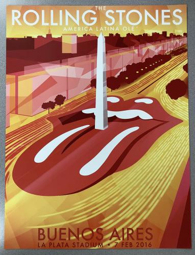 Rolling Stones Concert Poster Buenos Aires America Latina Ole Tour Mick Jagger 1