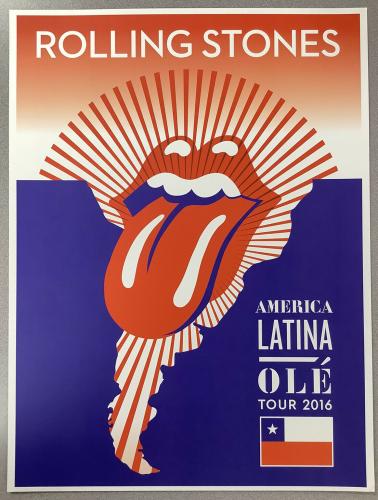 Rolling Stones Concert Poster Chile America Latina Ole Tour 2016 Mick Jagger