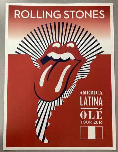 Rolling Stones Concert Poster Peru America Latina Ole Tour 2016 Mick Jagger