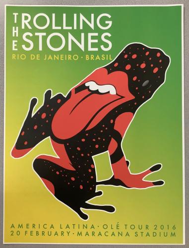 Rolling Stones Concert Poster Brazil Frog America Latina Ole Tour Mick Jagger 1