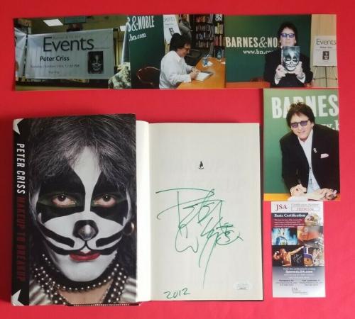 Peter Criss Signed Book Makeup To Breakup With Jsa Coa And 10 Photos Kiss Psa