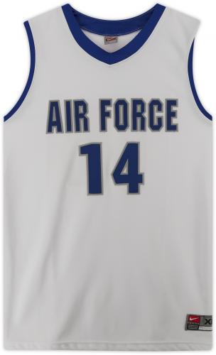 Air Force Falcons Team-Issued #14 White Jersey with Blue Collar from the Basketball Program - Size XL