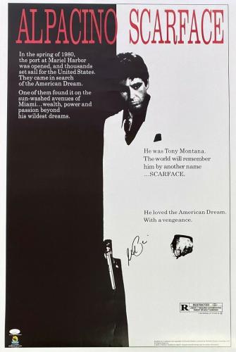 Al Pacino Tony Montana Signed Autographed Scarface Movie Poster 24x36 JSA V