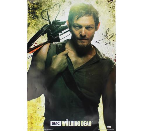 Norman Reedus Signed The Walking Dead Unframed Poster – With Crossbow